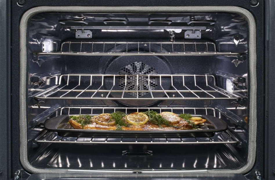 Fish cooking in a convection oven Fish cooking in a convection oven