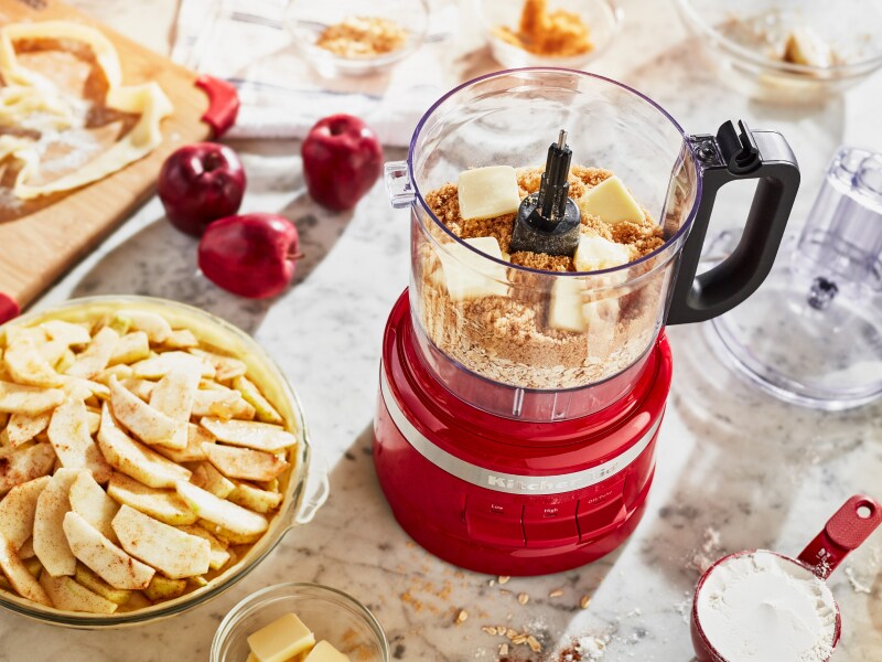 Ingredients being processed in KitchenAid® food processor