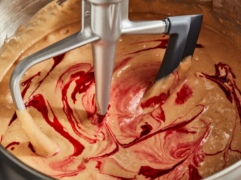 Flex Edge Beater mixing cake batter Flex Edge Beater mixing cake batter