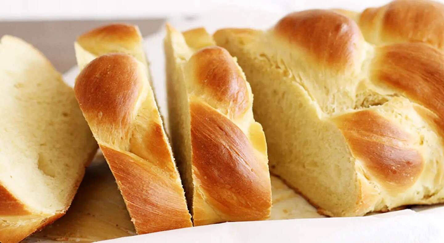 Sliced challah bread Sliced challah bread