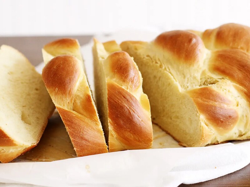 Sliced challah bread Sliced challah bread