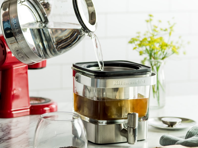 Water poured in a KitchenAid® cold brew maker
