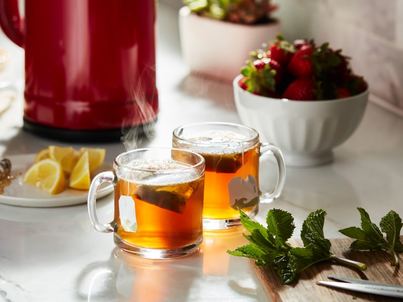 Hot tea with honey and lemon Hot tea with honey and lemon