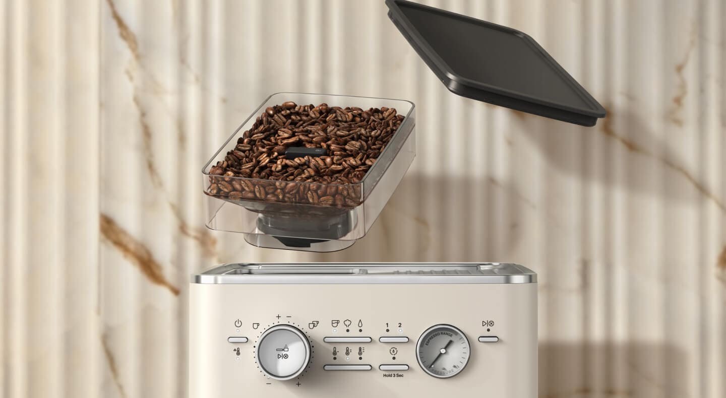 KitchenAid® semi-automatic espresso machine bean hopper