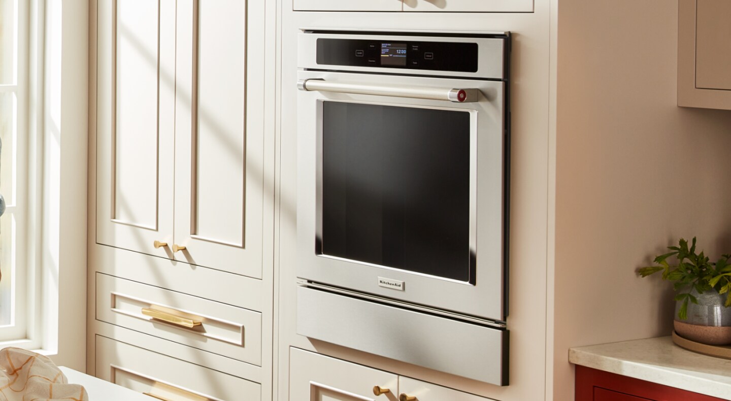 A KitchenAid® wall oven. A KitchenAid® wall oven.