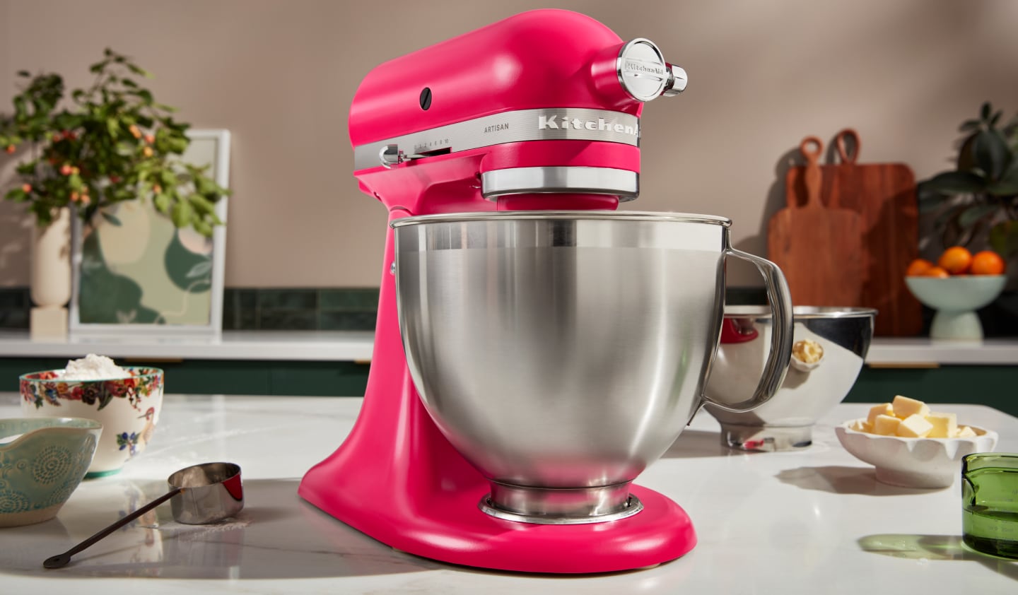 A pink KitchenAid® stand mixer A pink KitchenAid® stand mixer