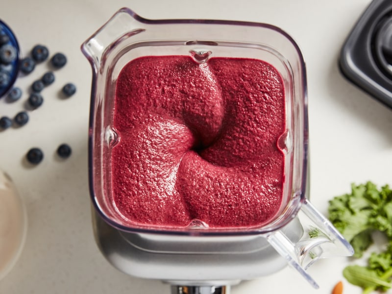 Overhead view of a blended shake