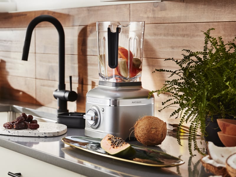Fruit in a silver KitchenAid® blender