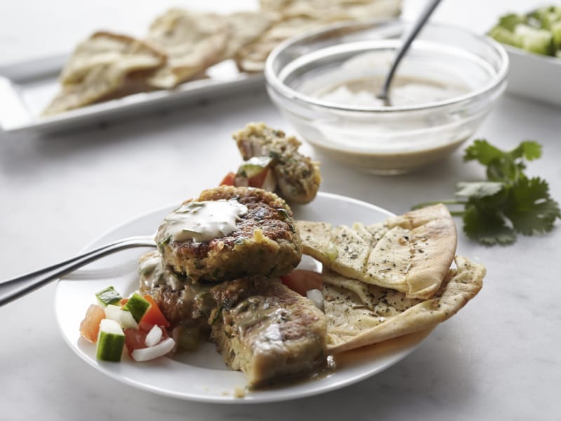 Pita and meatballs on a plate Pita and meatballs on a plate