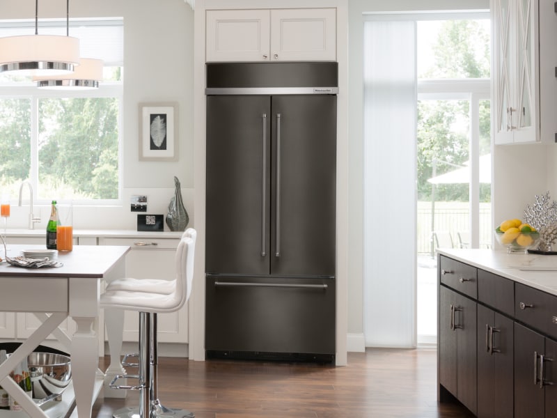 Black French door KitchenAid® refrigerator