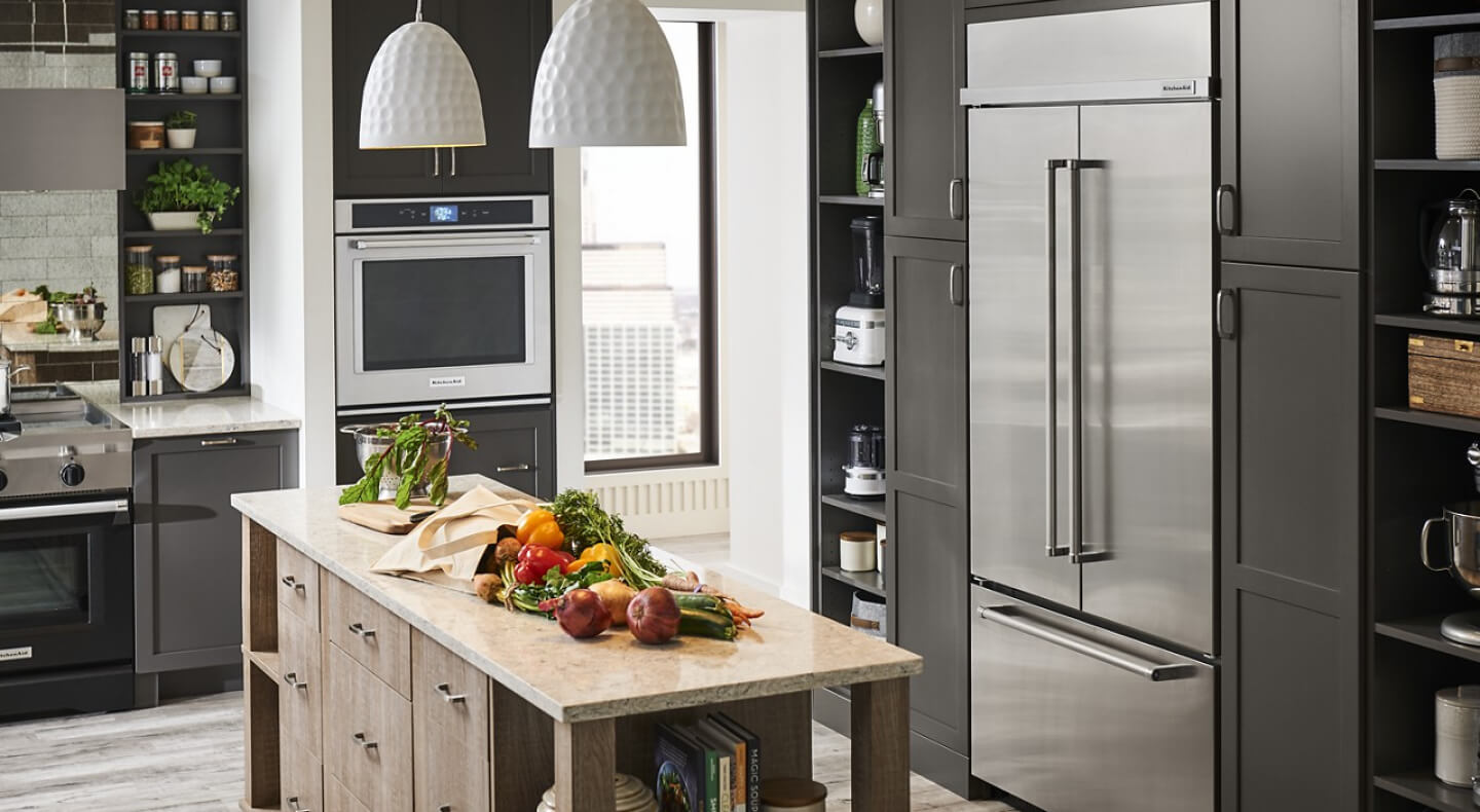 French door refrigerator in a modern kitchen