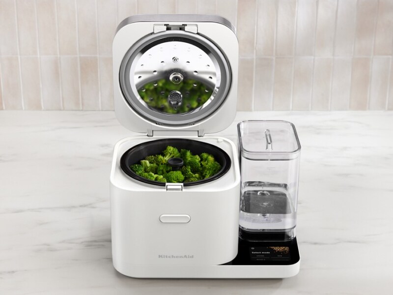 A countertop steamer