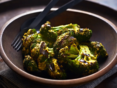 Cooked broccoli on a plate