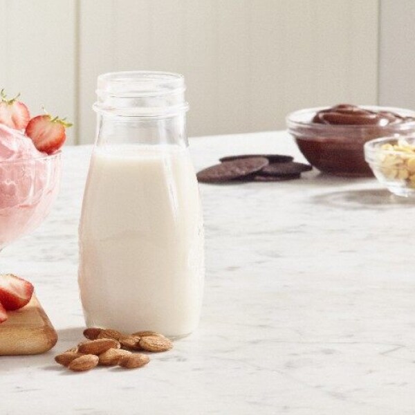 Glass bottle of milk