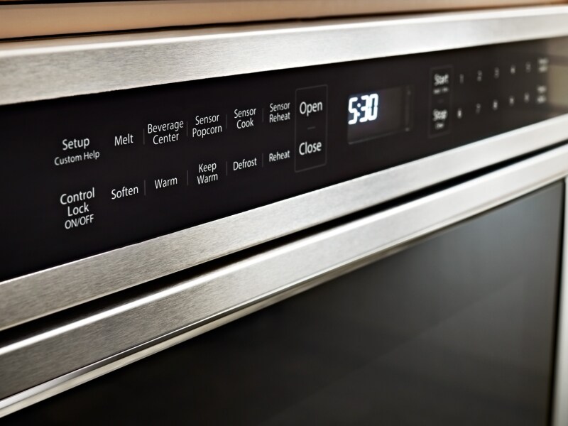 View of microwave settings