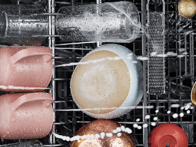 Clean dishes on a third rack