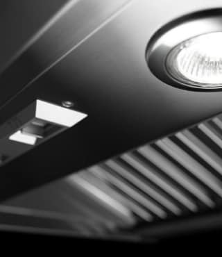 The underside of a KitchenAid® range hood