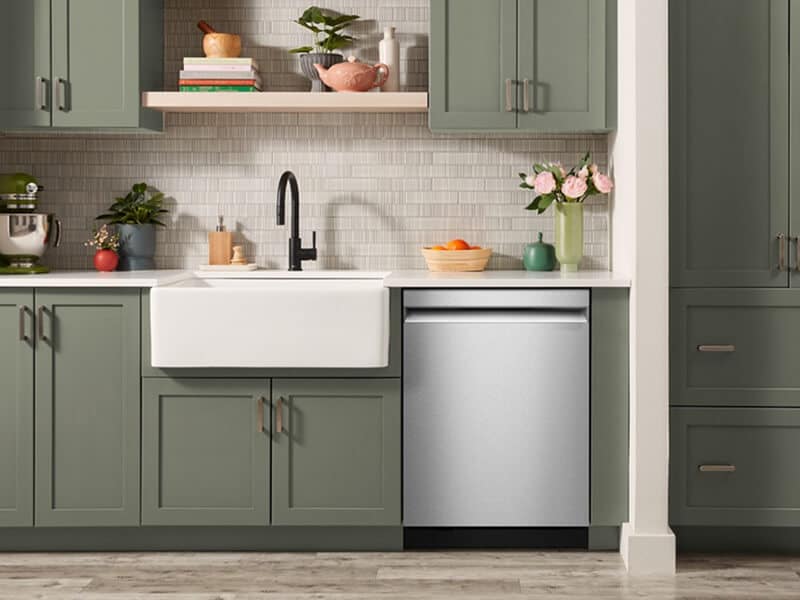 Top control dishwasher in a modern kitchen