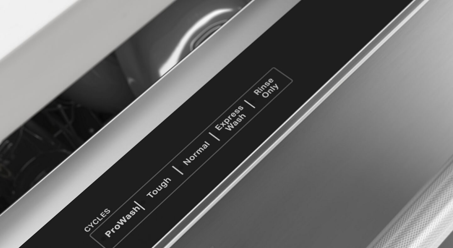 Top control dishwasher control panel