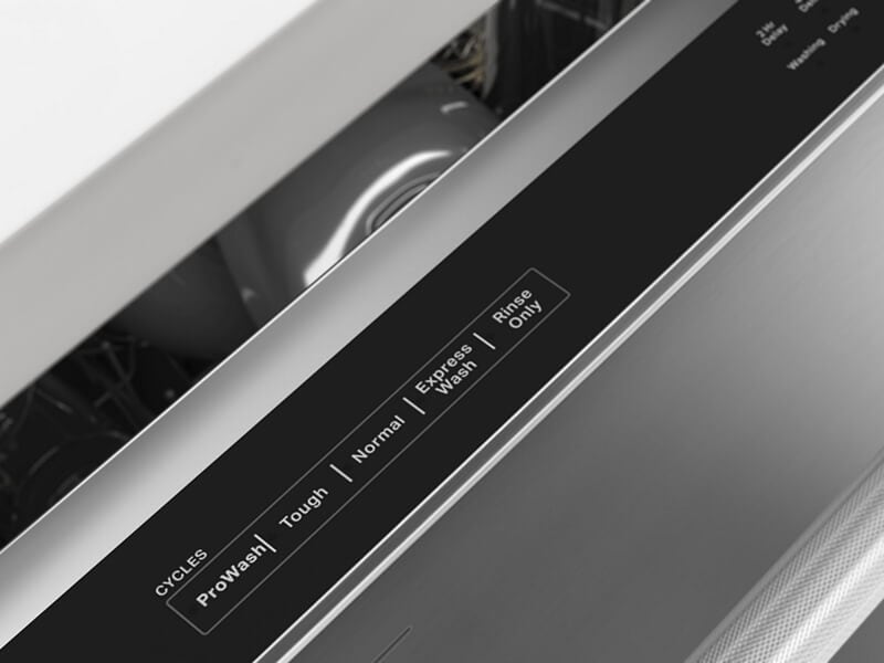 Top control dishwasher control panel