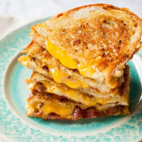 Stacked grilled cheeses
