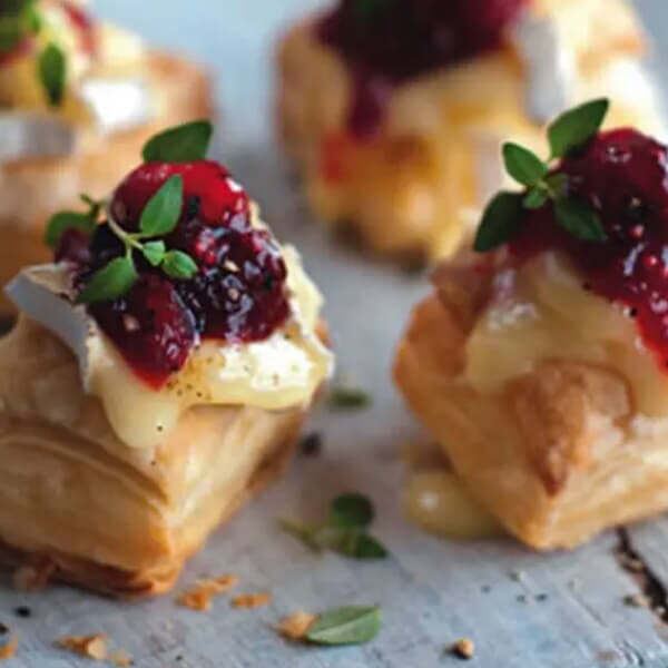  Cranberry Camembert puffs