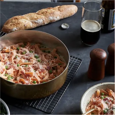 A bowl of alfredo pasta