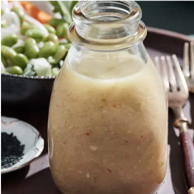 A jar of Asian lime dressing