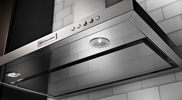 KitchenAid® range hood in a sleek kitchen