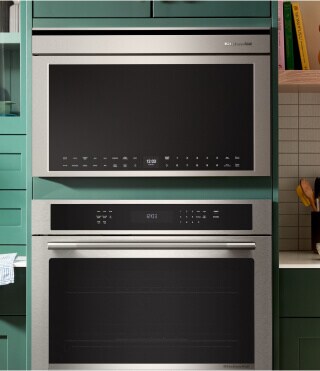 A KitchenAid® microwave above a KitchenAid® wall oven