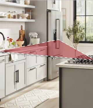 Triangle diagram in a modern kitchen