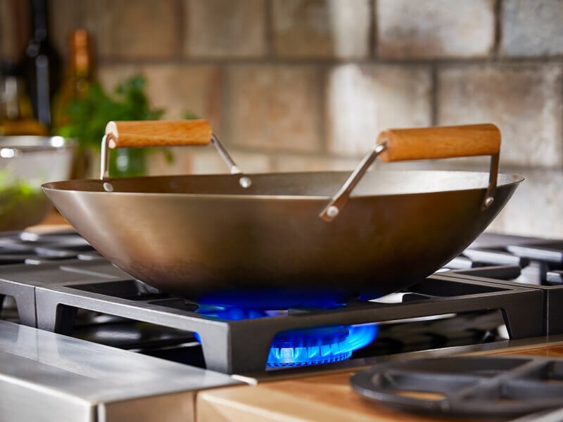 A wok on a cooktop