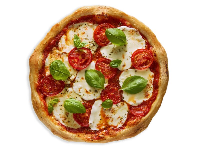 A margherita pizza