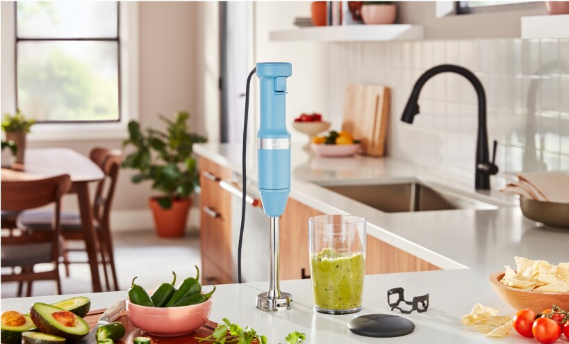A KitchenAid Hand Blender.