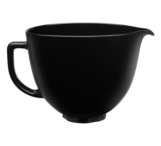 A 5 Quart Black on Black Smooth Ceramic Bowl