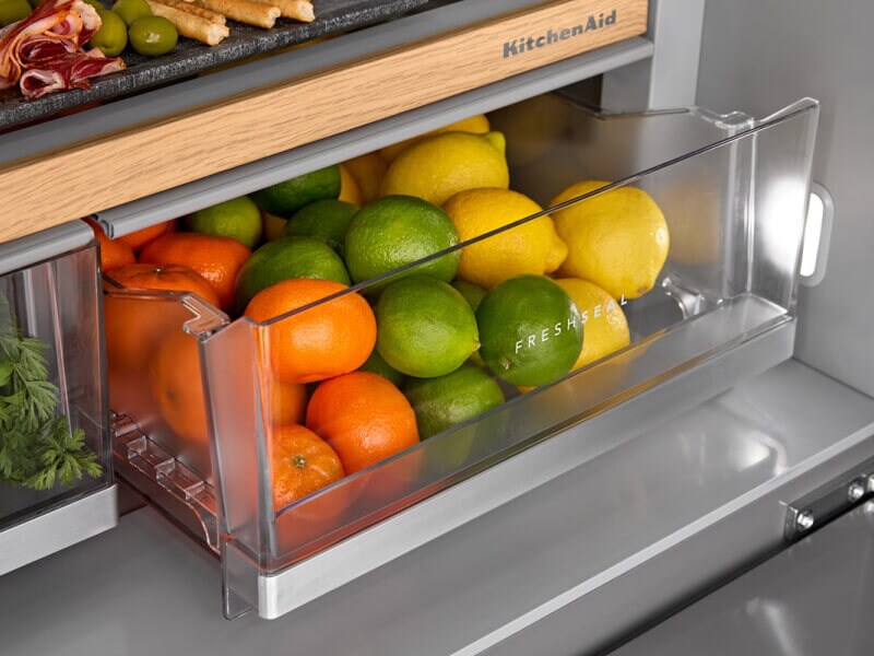 Citrus fruit in a refrigerator drawer