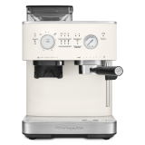 A semi automatic espresso machine.