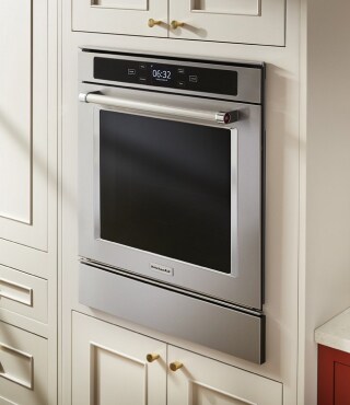 Wall oven set in cabinetry