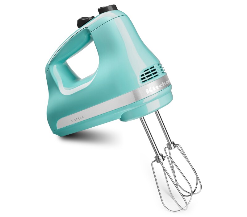 Blue KitchenAid® hand mixer