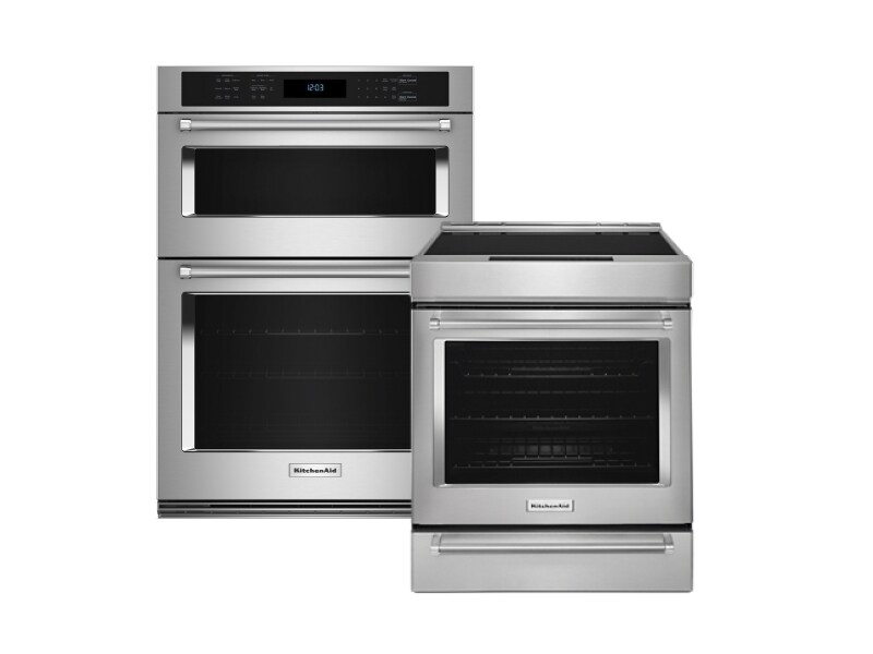 KitchenAid® double wall oven and electric range