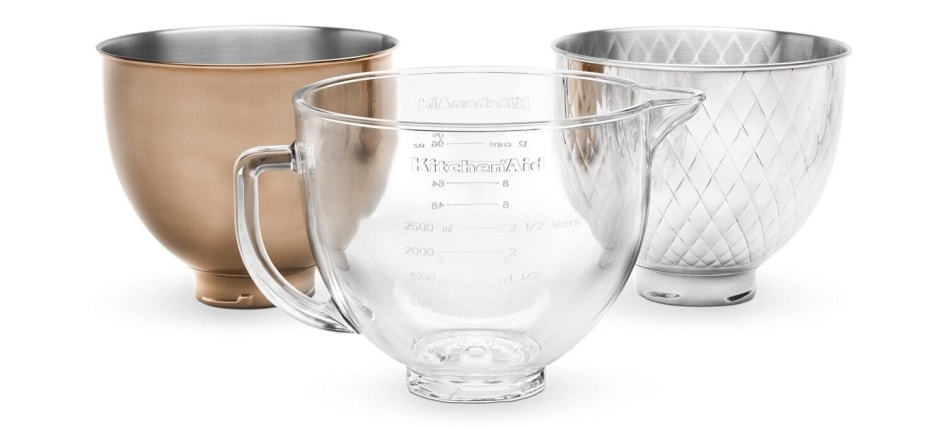 A trio of mixer bowls A trio of mixer bowls