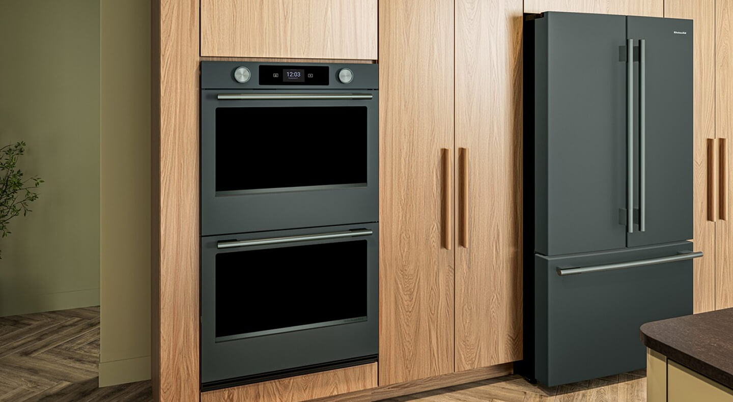 Double wall oven in a modern kitchen