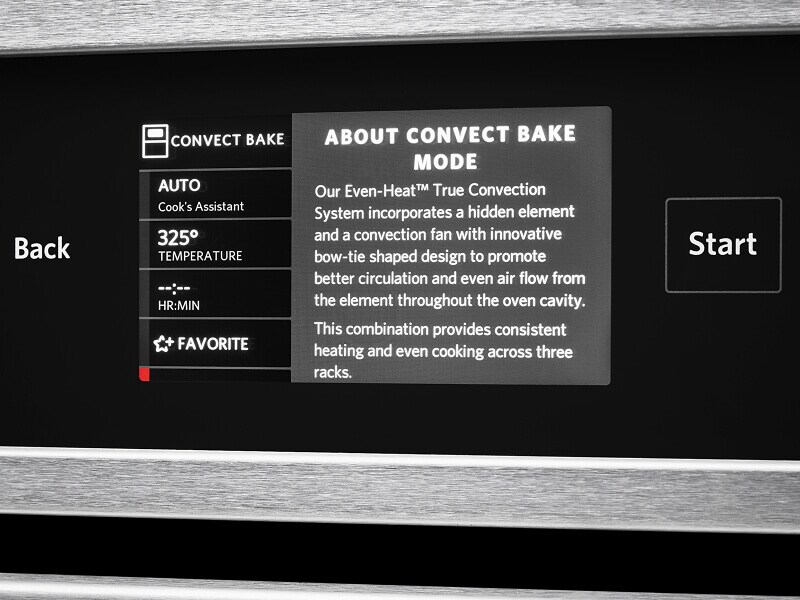 Wall oven control panel