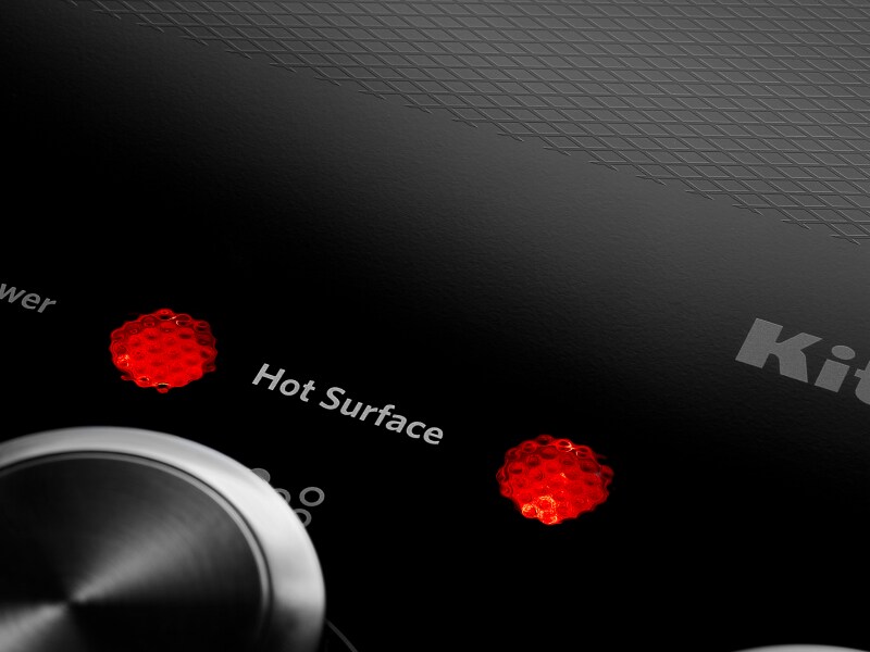 A black finish option on a KitchenAid® cooktop