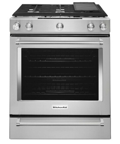 Kitchenaid® 30-inch 5-burner Dual Fuel Convection Slide-in Range With Baking Drawer