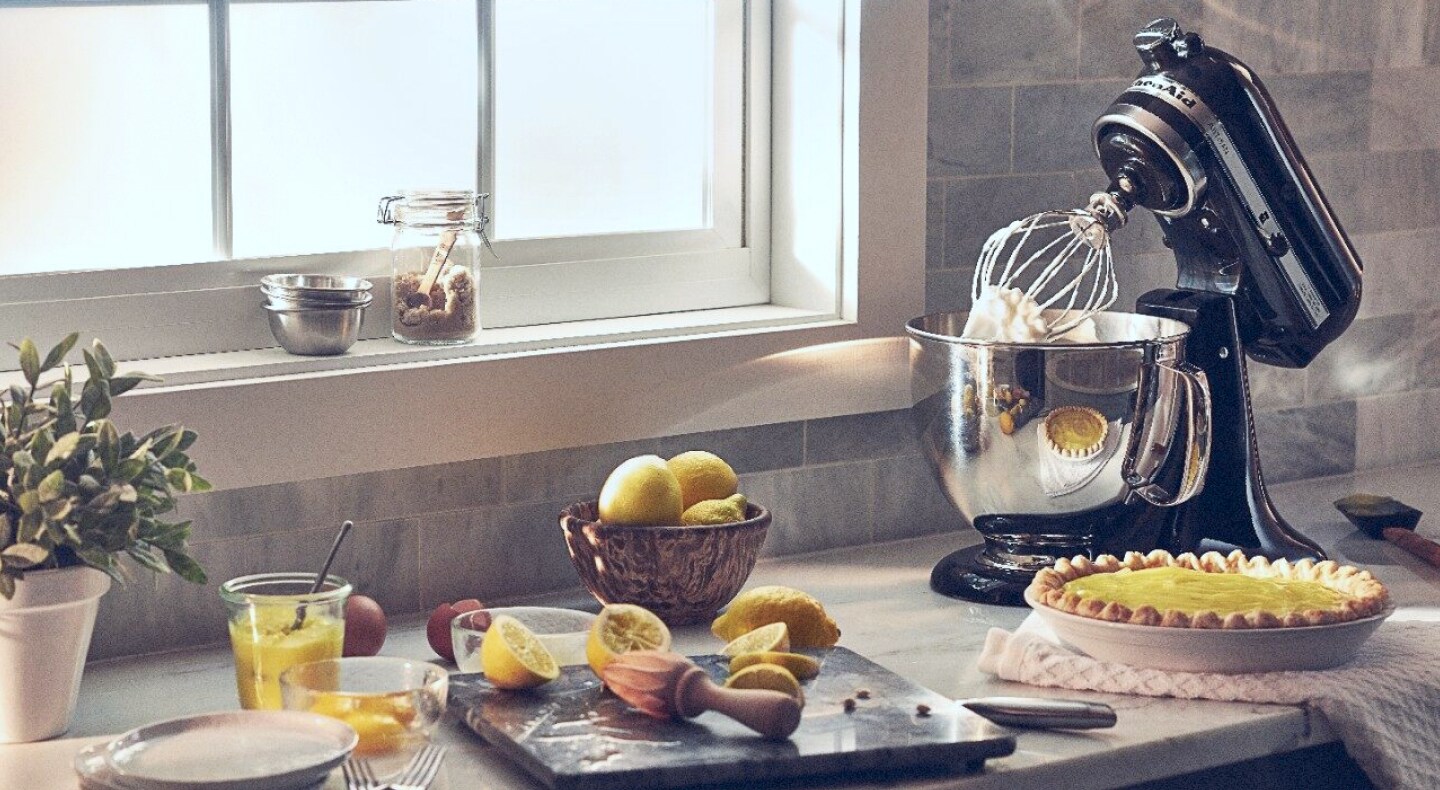KitchenAid® stand mixer with lemon meringue pie KitchenAid® stand mixer with lemon meringue pie