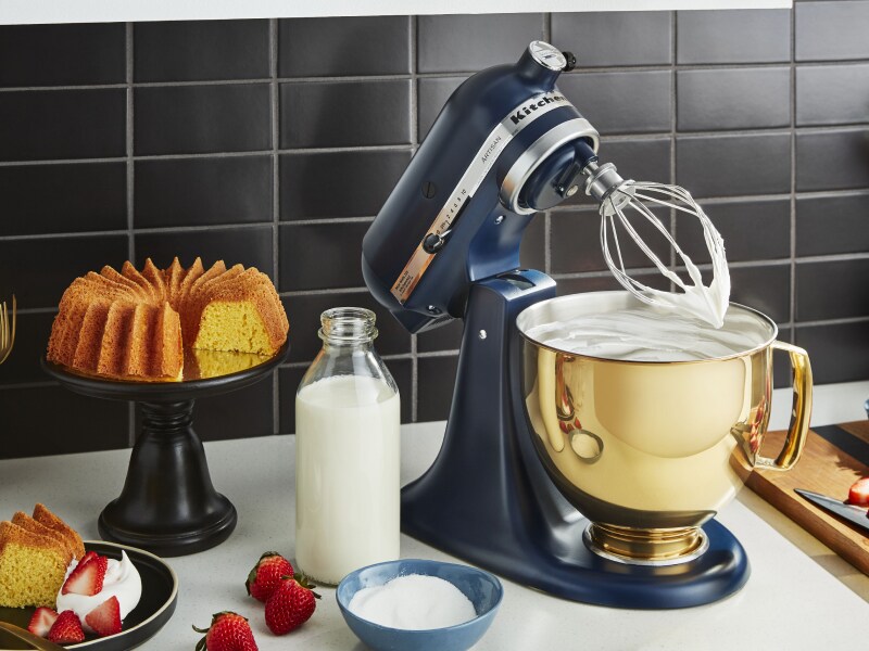 KitchenAid® stand mixer with metallic bowl