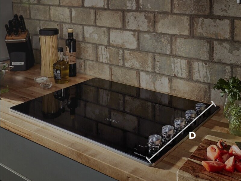 KitchenAid® electric cooktop depth measurement