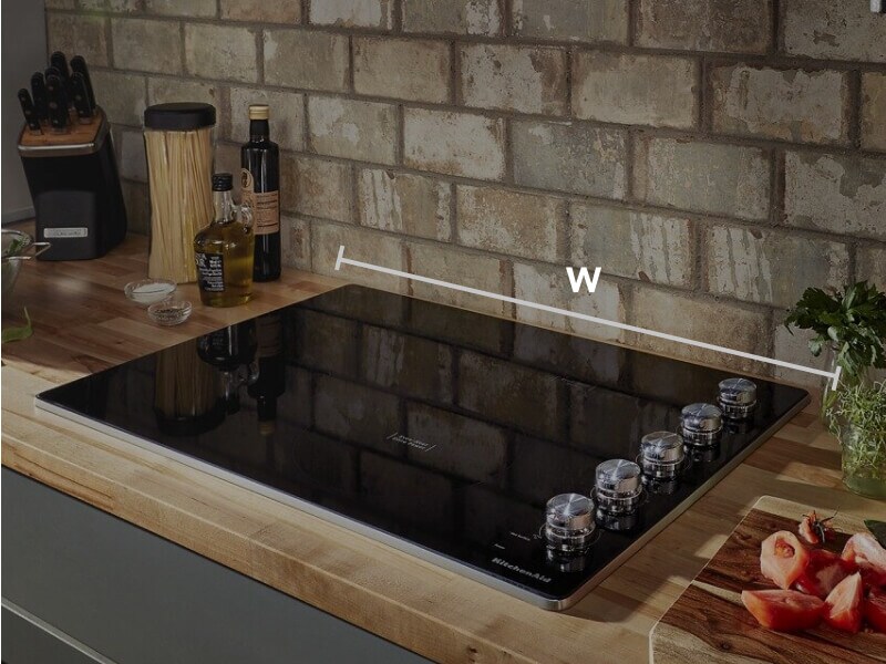 KitchenAid® electric cooktop width measurement