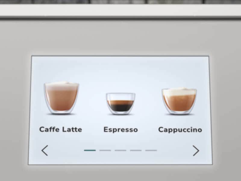 Close-up of a KitchenAid® Fully-Automatic Espresso Machine control screen
